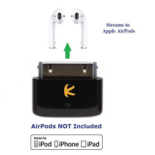 KOKKIA KOKKIA i10s (Black) Tiny Bluetooth iPod Transmitter for iPod/iPhone/iPad with Authentication. Remote controls and local iPod/iPhone/iPad volume control capabilities. Plug and Play. Works with AirPods.