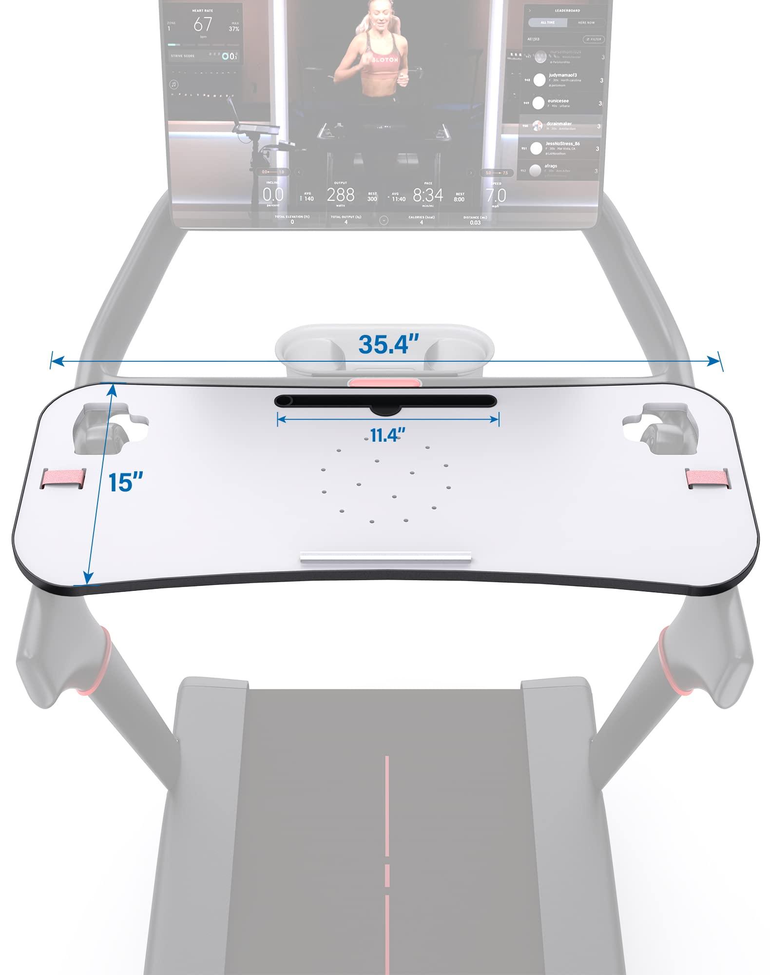 Qsxou Qsxou Treadmill Desk Attachment,Peleton Tread Tray Accessories Laptop Stand with Tablet Holder and Edge Protector,Treadmill Workstation for Home/Office