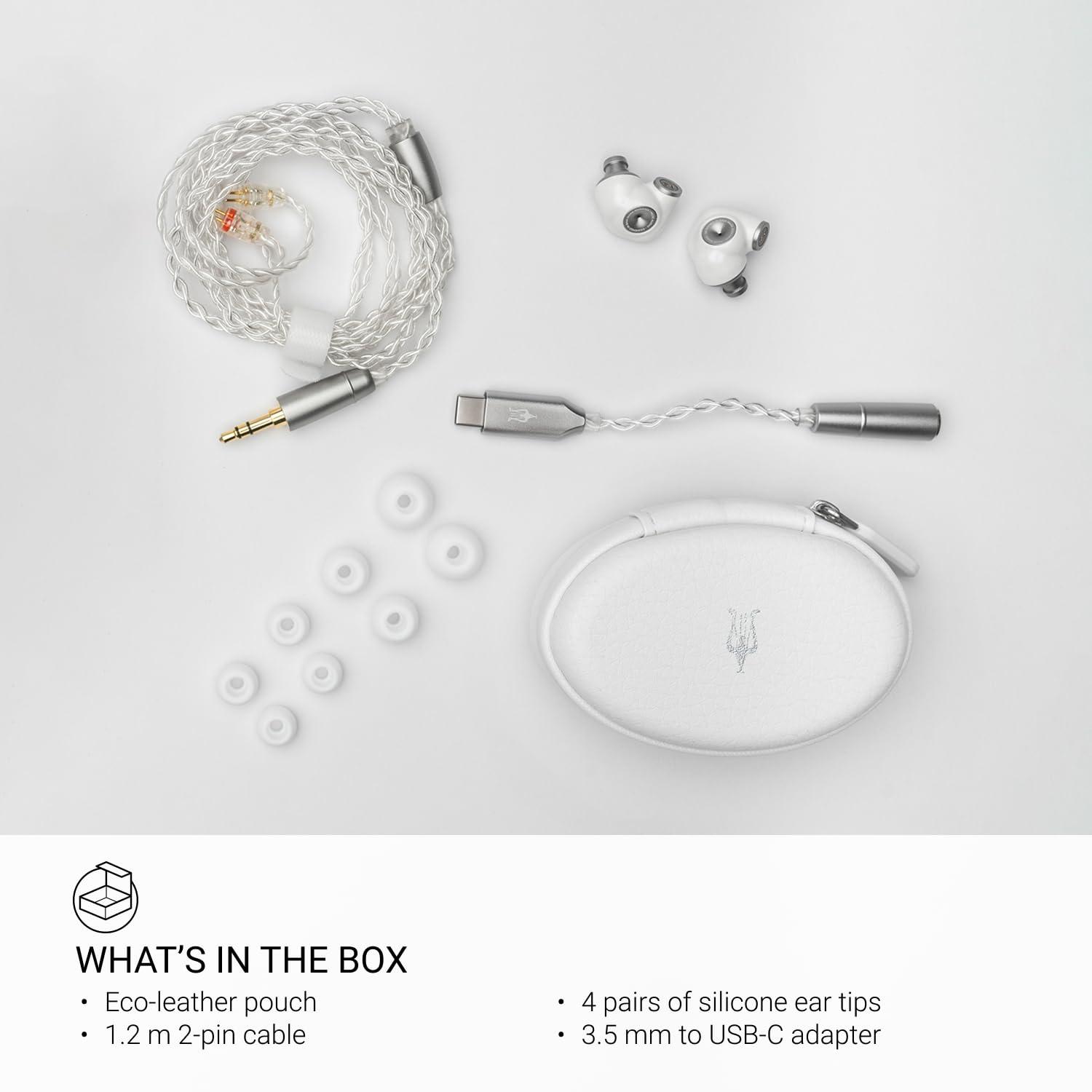 MEZE AUDIO MEZE AUDIO ALBA | Wired Earbuds in-Ear Monitor Headphones for Audiophiles | USB-C Adapter Included | Smartphone Compatible | Noise Isolating | Ergonomic Metal Chassis