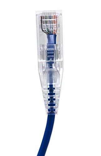 MICRO CONNECTORS MICRO CONNECTORS 50ft Cat6A Ultra Slim Patch Cable (Blue, E09-050BL-SLIM)