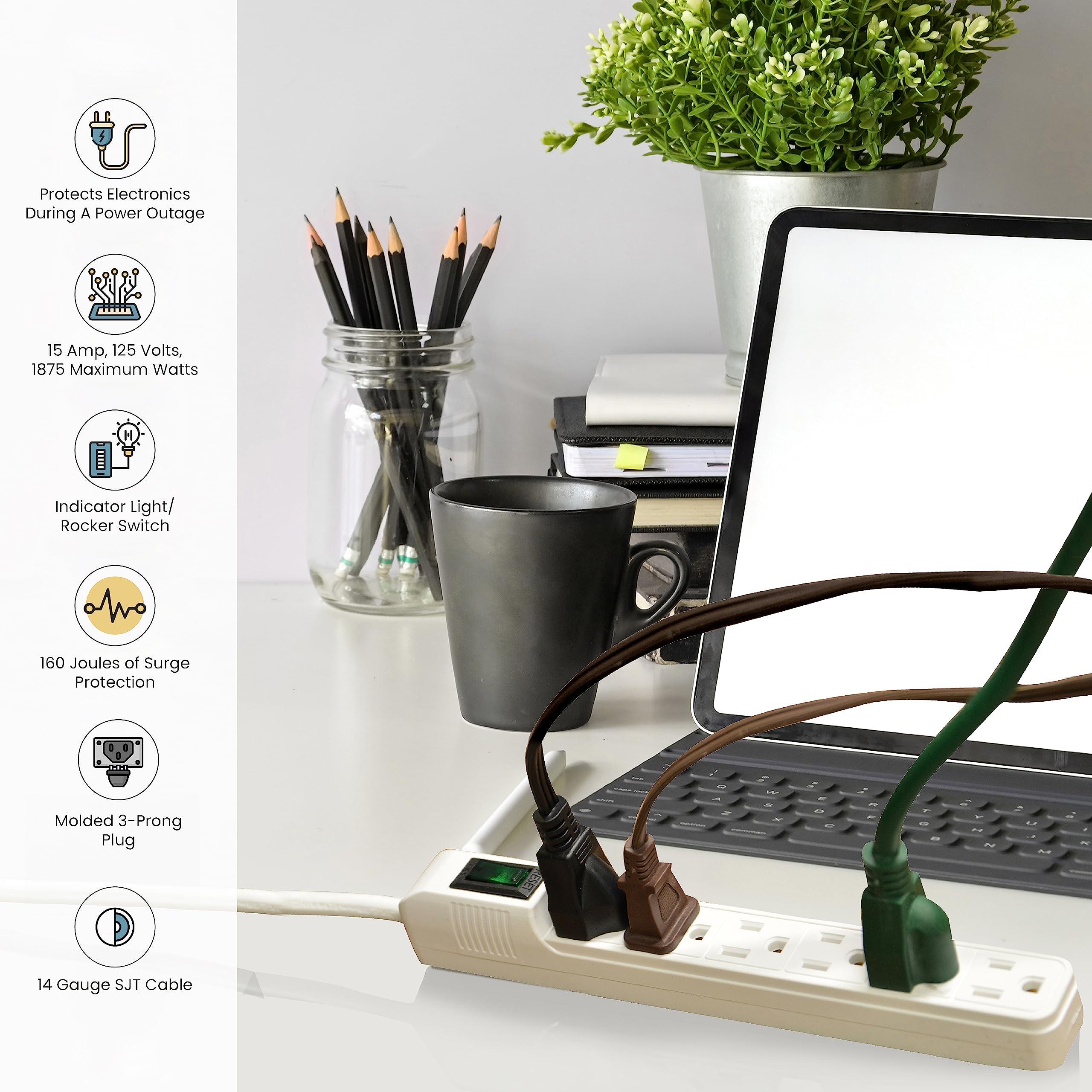 Go Green Power Inc. Go Green Power Inc. GG-16103MIN 6 Outlet Mini Surge Protector, White