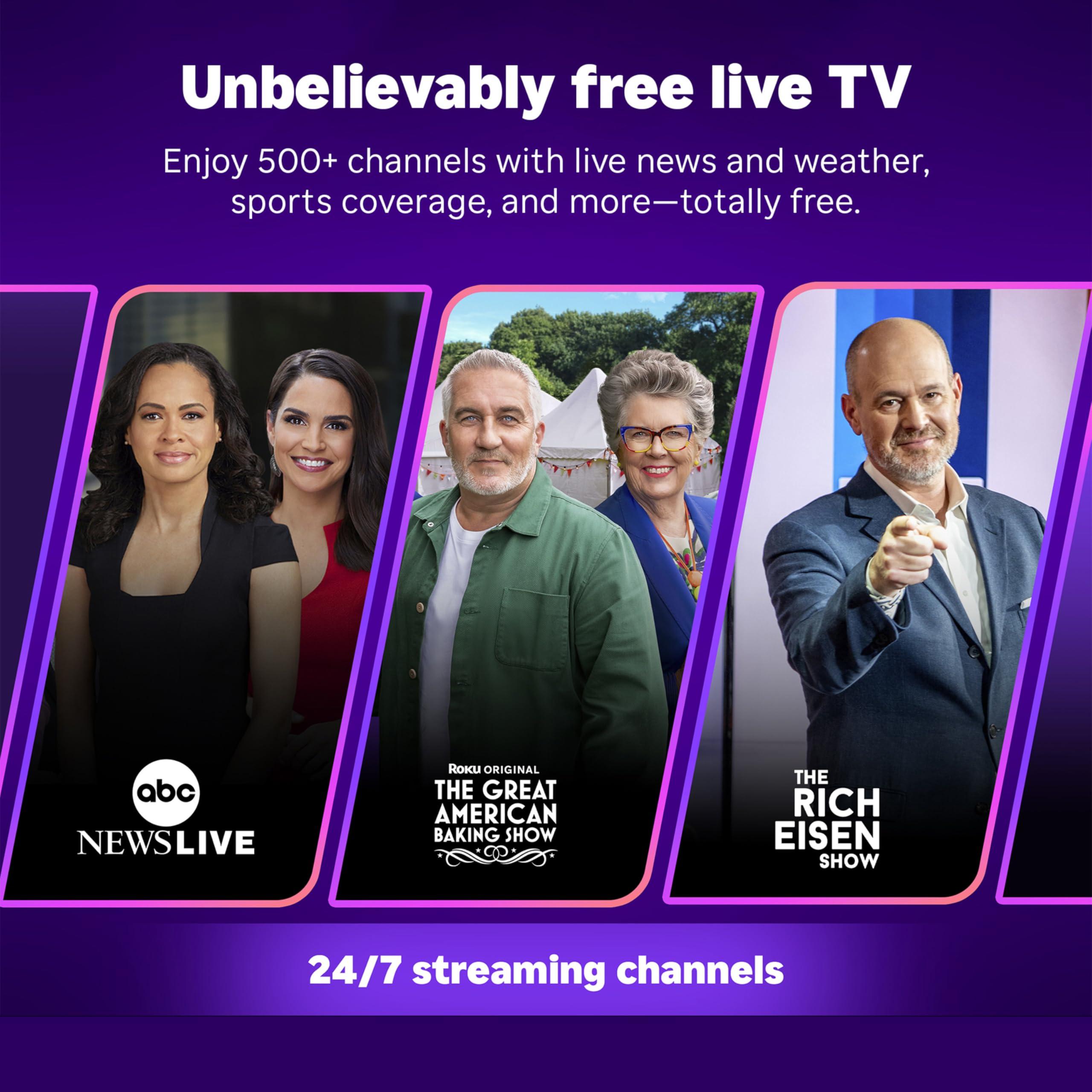 Roku Roku Streaming Stick 4K | Portable Roku Streaming Device 4K/HDR/Dolby Vision, Roku Voice Remote, Free & Live TV