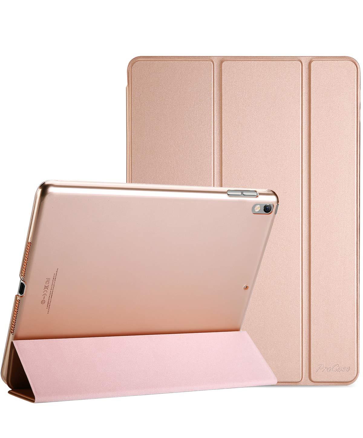 ProCase ProCase Smart Casefor 10.5 iPad Air 3rd Generation 2019 / iPad Pro 2017, Slim Stand Cover with Translucent Frosted Back for iPad Air 3 -Rosegold