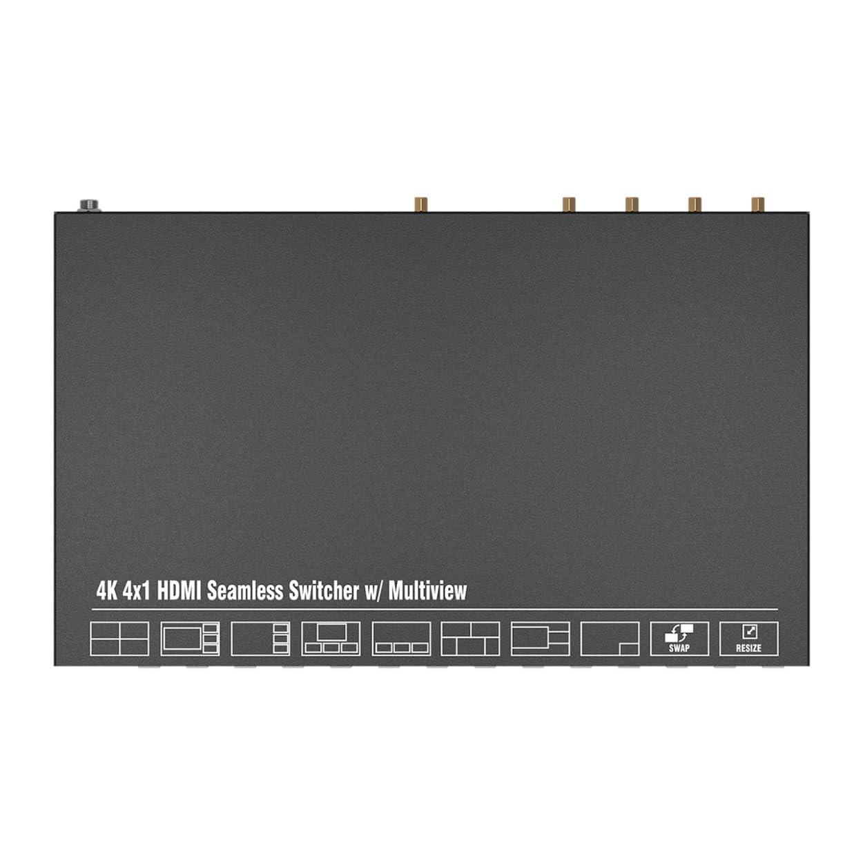 BZB GEAR 4x1 1080P FHD HDMI MultiViewer with KVM USB 2.0 Ports with Support up to 4 Computers