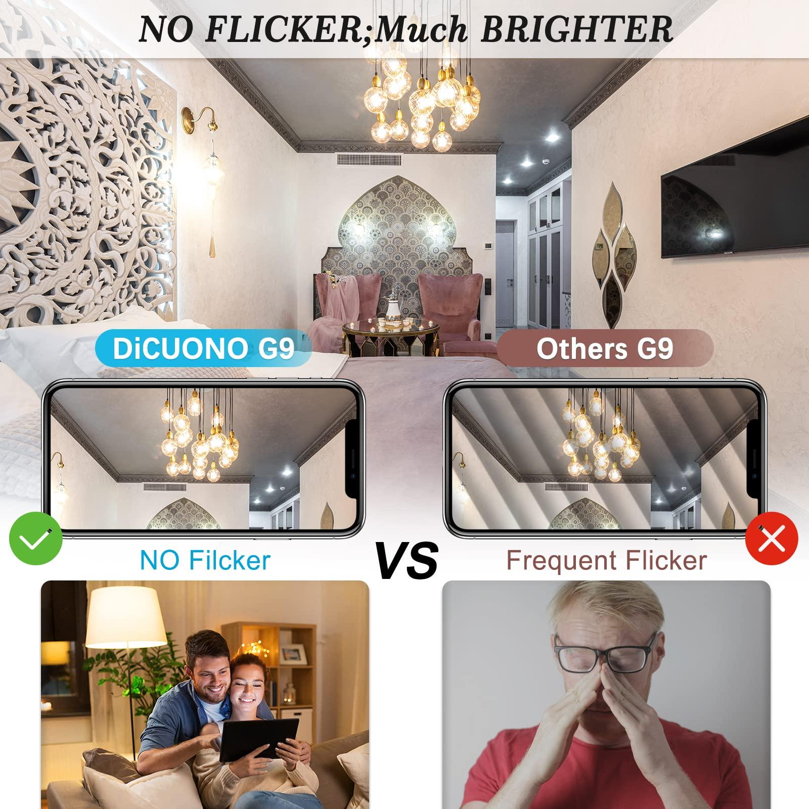 DiCUNO DiCUNO G9 LED Light Bulb 4W, 40W Halogen Replacement, Warm White 3000K, G9 Bi-Pin Ceramic Base, 120V, 450LM, Non-dimmable, for Chandelier Light, Pendant Light, 6-Pack