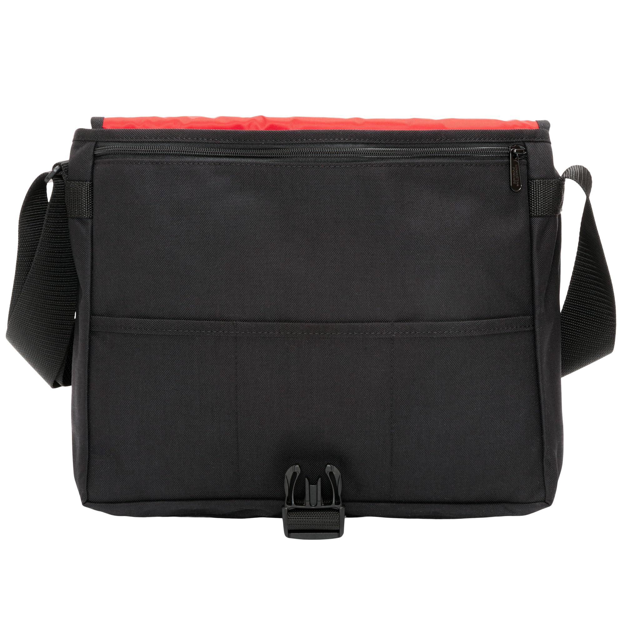 Manhattan Portage Manhattan Portage Deluxe Computer Bag 13 Inch Padded Laptop Sleeve Spacious Compartment Attach To Rolling Luggage Water Resistant Cordura (Black)