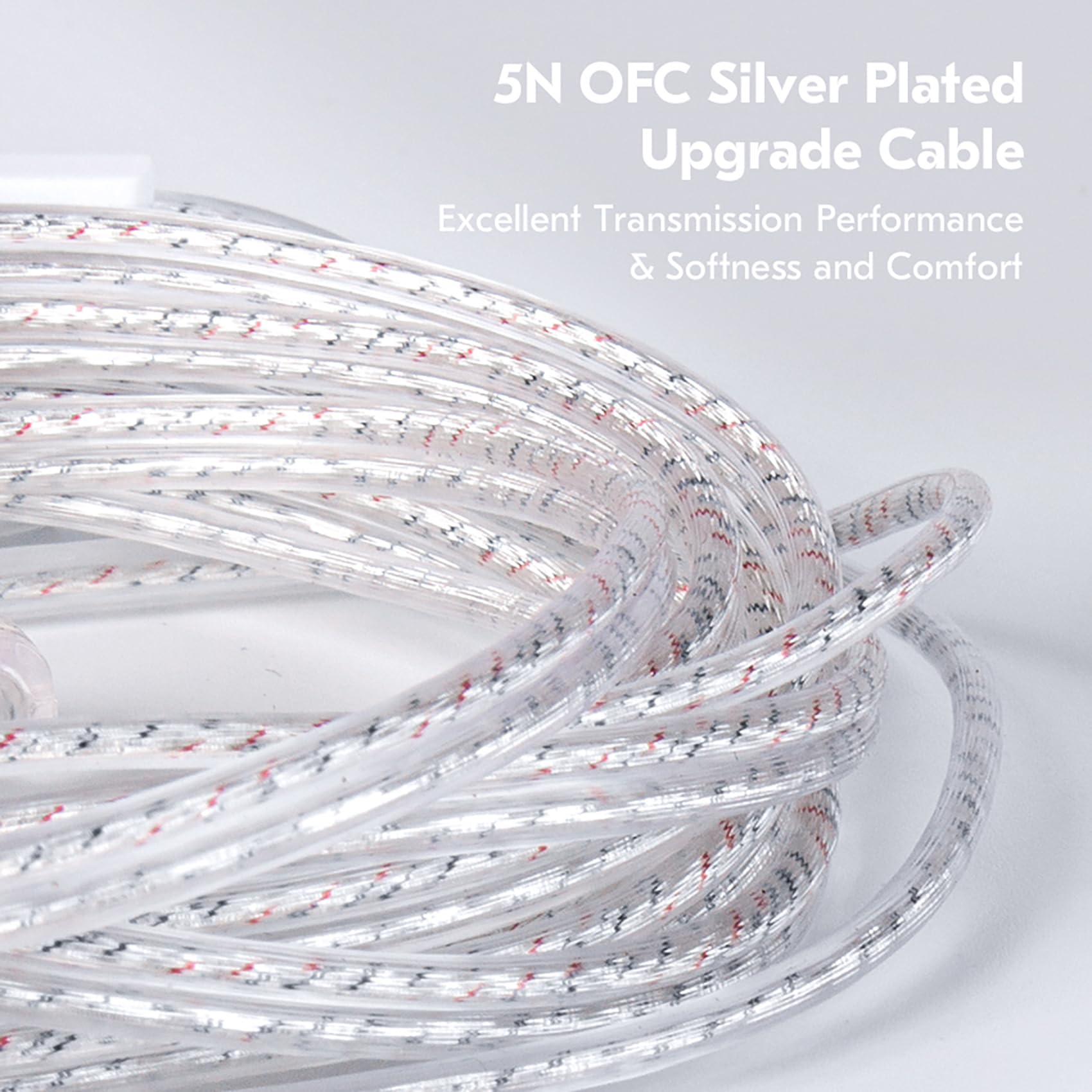 H HIFIHEAR 2 Meter Length Long IEM Cable, in Ear Monitor Cable, CCZ UP01 Plus 5N OFC Replacement Headphone Extension Cable QDC Pins for KZ ZS10 PRO/ZSN PRO X/EDX PRO/Castor/ZS12 PRO X (2PIN-C 3.5MM, without Mic)