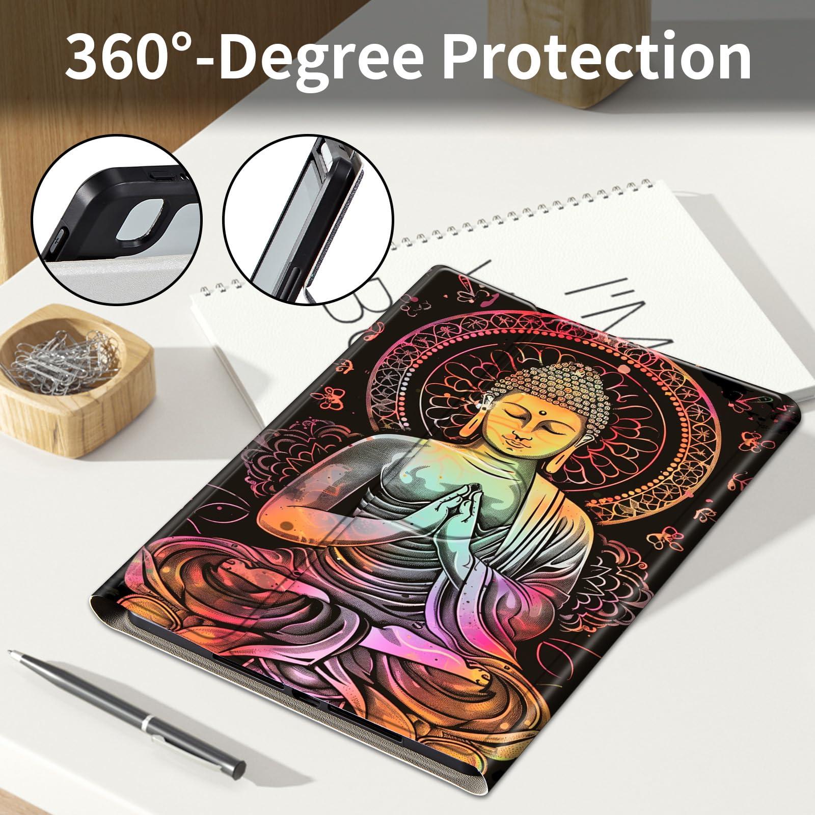 AIRWEE Keyboard Case for Samsung Galaxy Tab A9 Plus/A9+ 5G 11 Inch 2023, Galaxy Tab A9 Plus Case with Keyboard, with S Pen Holder Galaxy Tab A9+ 11\" (SM-X210/X216/X218) Keyboard Case, Buddha