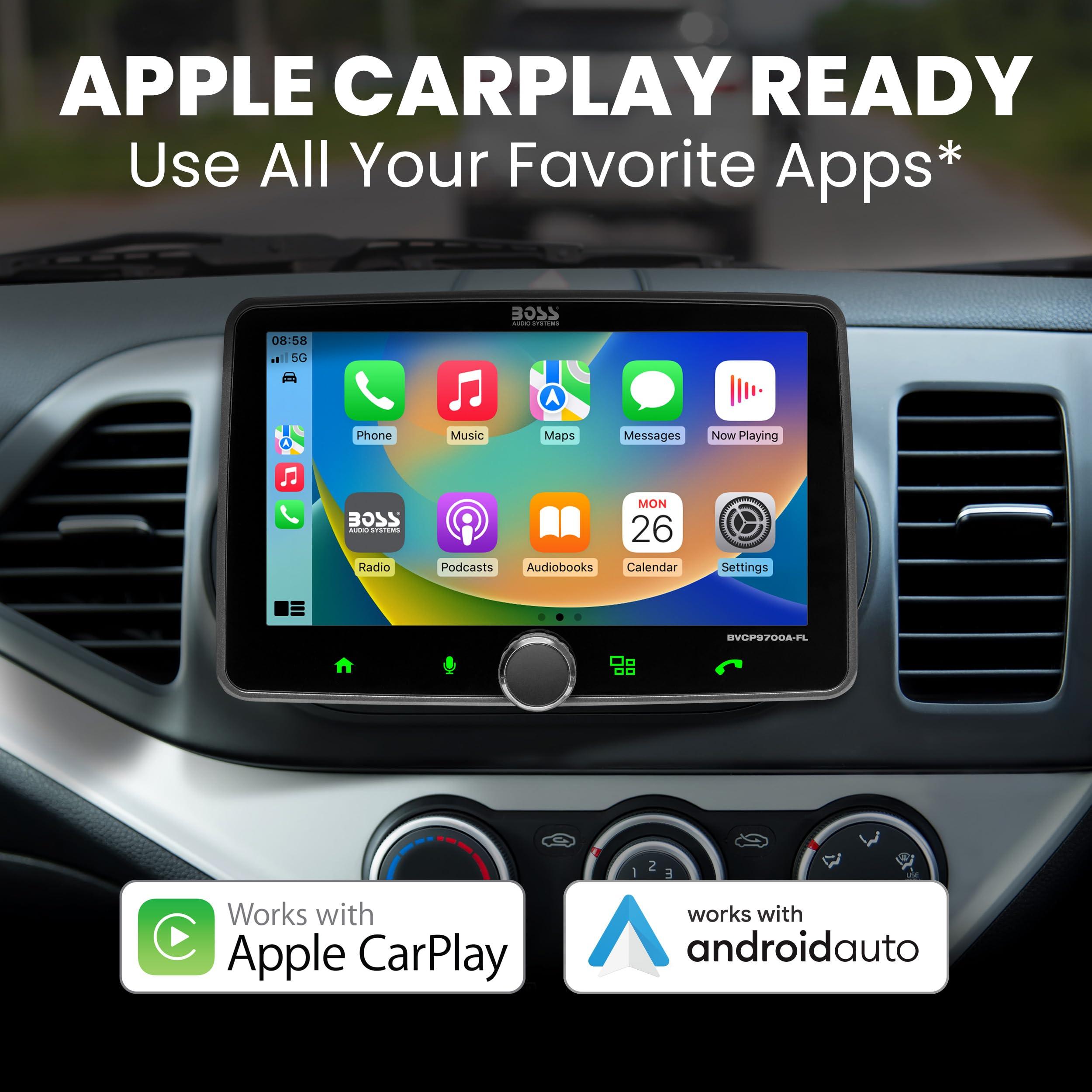 BOSS Audio Systems BOSS Audio Systems 7 Inch Single Din Floating Head Unit with Apple CarPlay, Android Auto + Backup Camera
