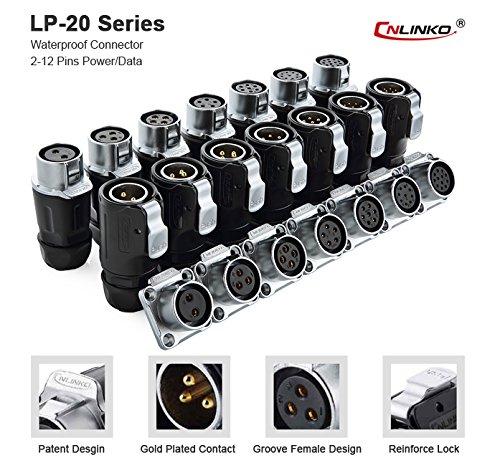 CNLINKO CNLINKO 2 Pin Power Industrial Circular Connector, Male Plug & Female Receptacles, Cable to Cable Connection, Outdoor Waterproof IP67, Easy Plug and Pull, AC DC Signal
