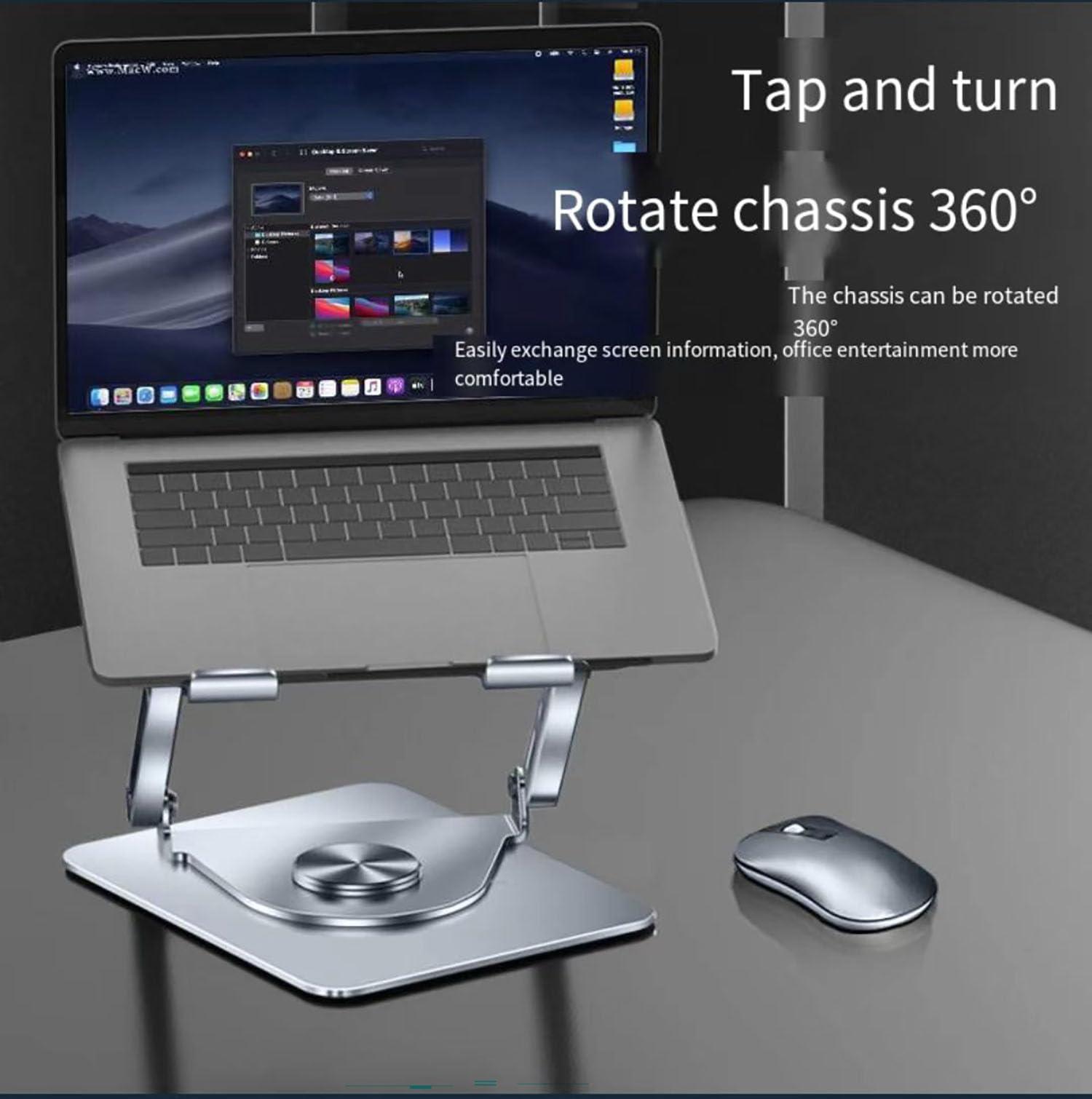 PHAPPY PHAPPY Laptop Stand for Dell XPS 13 XPS 13 9315 Laptops with 360Rotating Base and Removable Magnetic Cooling Fan, Dual Pivot Fully Foldable and Adjustable for Storage