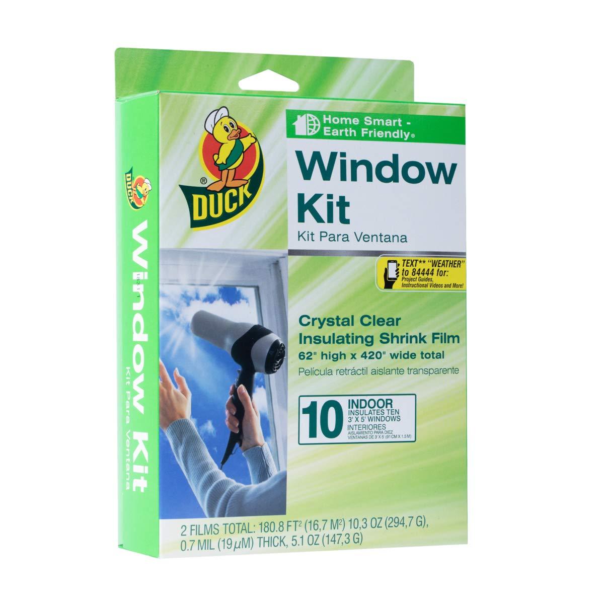 Duck Duck Brand Indoor 10-Window Shrink Film Insulator Kit, 62-Inch x 420-Inch, 286216