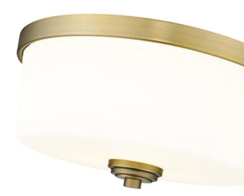 Z-Lite Z-Lite 220F3 Arlington 3 Light Flushmount Ceiling Fixture with Matte Opal Shade, Bronze