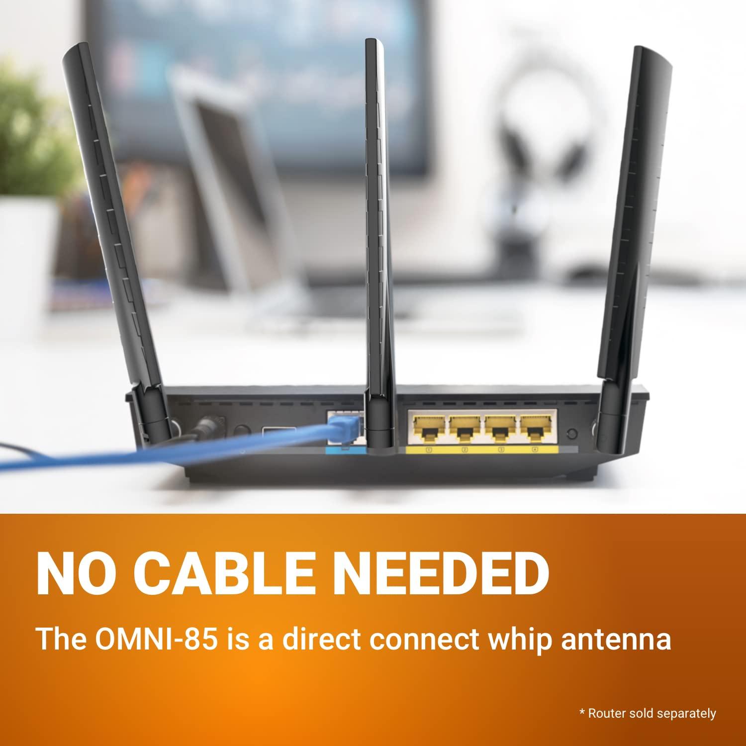 Poynting Poynting OMNI-85 Wideband Router/Hot Spot/Signal Booster Antenna/5G/4G/LTE Omni Whip Antenna | 617-3800 MHz | 3.5 dBi Gain