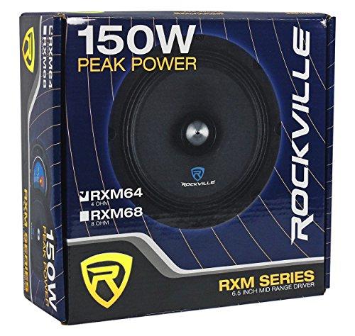 Rockville Rockville (2) RXM64 6.5" 300w 4 Ohm Mid-Range Drivers Car Speakers Mid-Bass