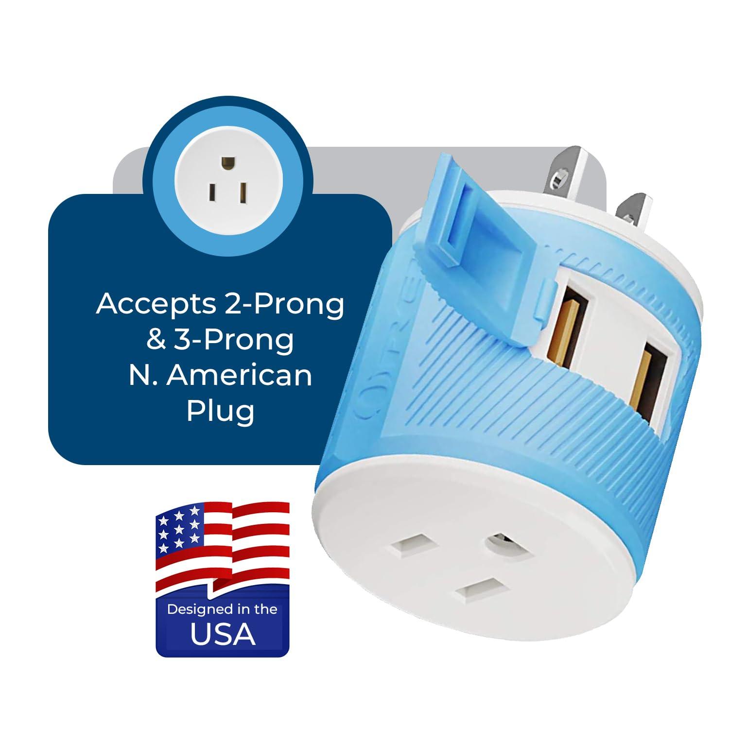 OREI OREI Japan, Philippines Travel Plug Adapter- USA Inputs - Type A (U2U-6), Will work with Cell Phones, Camera, Laptop, Tablets, iPad, iPhone and More