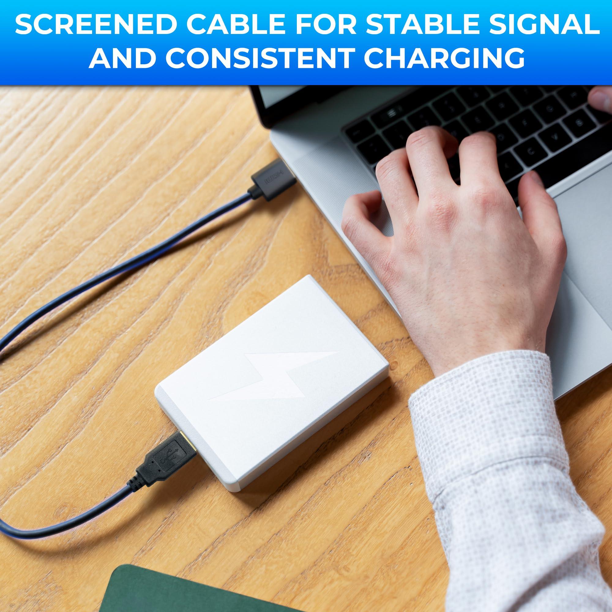 PIKTIME HDMI to USB Cable For Charging - 0.5m/1.64ft USB to HDMI Cable USB A to HDMI 2.0 Cable HDMI to USB Adapter HDMI USB Cable For Charge HDMI to USB Cord - USB Male to HDMI Male HDMI Cable to USB 2.0