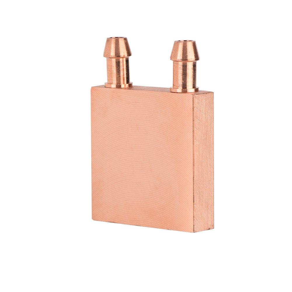 Wisoqu Copper Water Cooling Block, CPU Cooling Block Liquid Water Cooler Heat Sink System for Graphics GPU Head CPU, 40mm X 40mm X 12mm