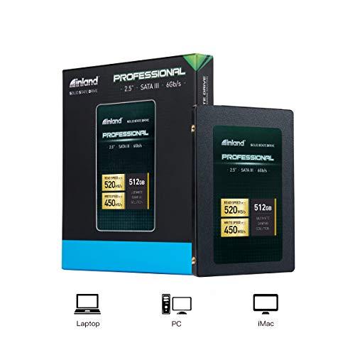 INLAND INLAND Professional 512GB SSD 3D TLC NAND SATA III 6Gb/s 2.5" 7mm Internal Solid State Drive (512GB)