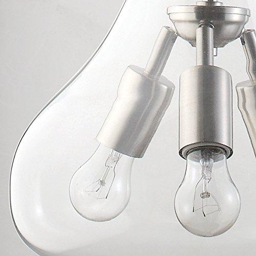 Globe Electric Globe Electric 65113 3-Light Pendant with Clear Glass Shade, 12", Brushed Steel Finish