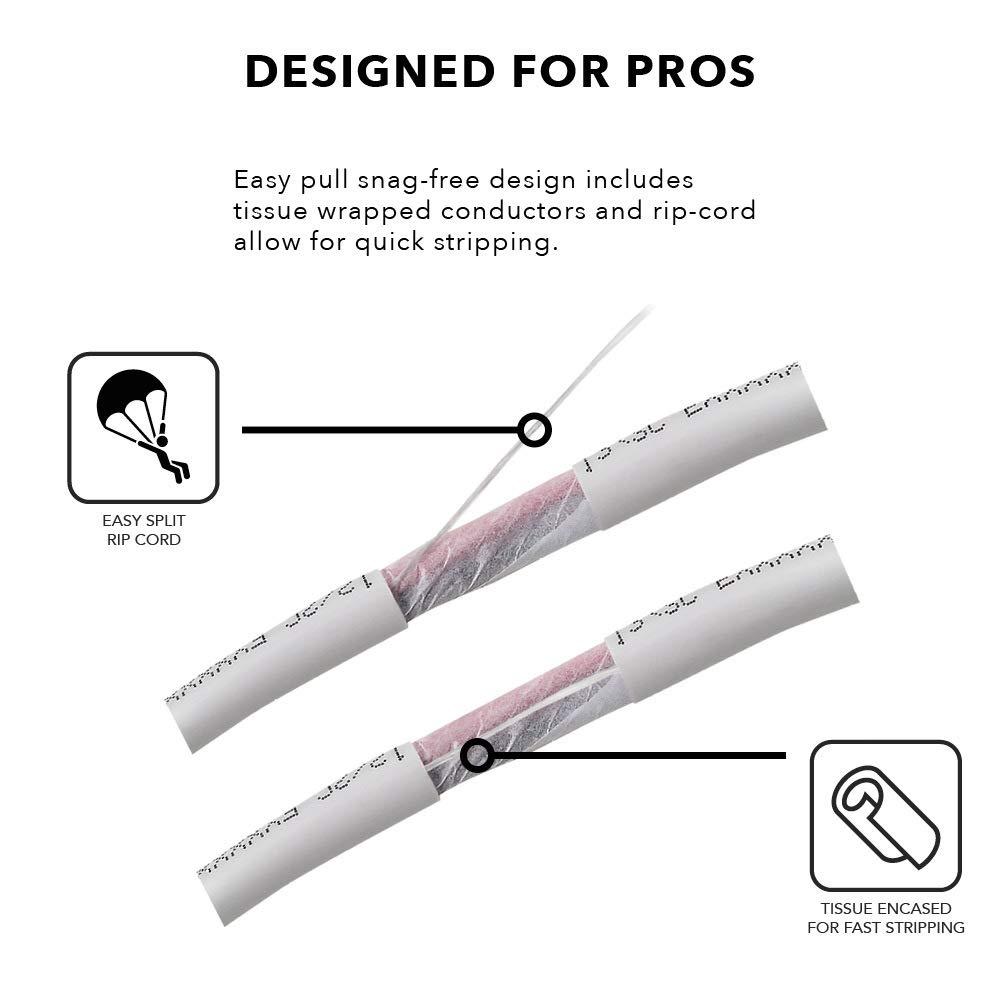 OSD Audio OSD 14/4 Speaker Wire 14 AWG/Gauge 4 Conductor 250Ft UL List in Wall Direct Burial Graded CL2/CL3 Oxygen Free Copper OFC - White