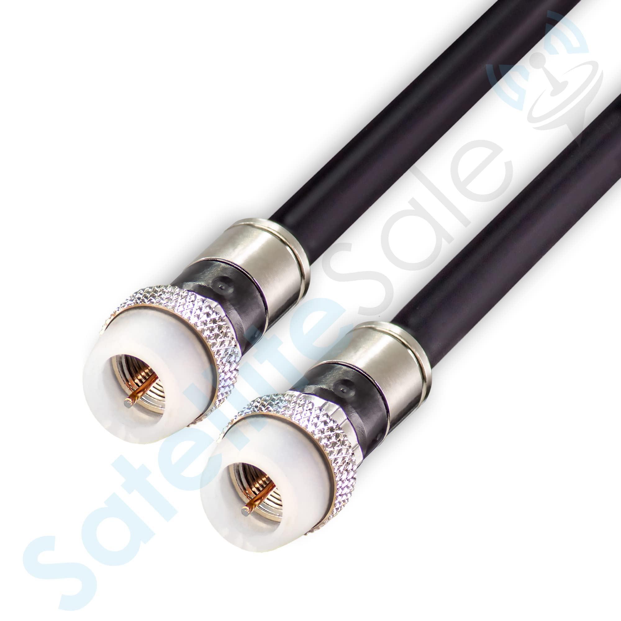 SatelliteSale SatelliteSale Digital RG-6/U 75 Ohm Coaxial Cable with F-Type Waterproof Connectors Indoor/Outdoor Universal Wire White Cord 25 feet