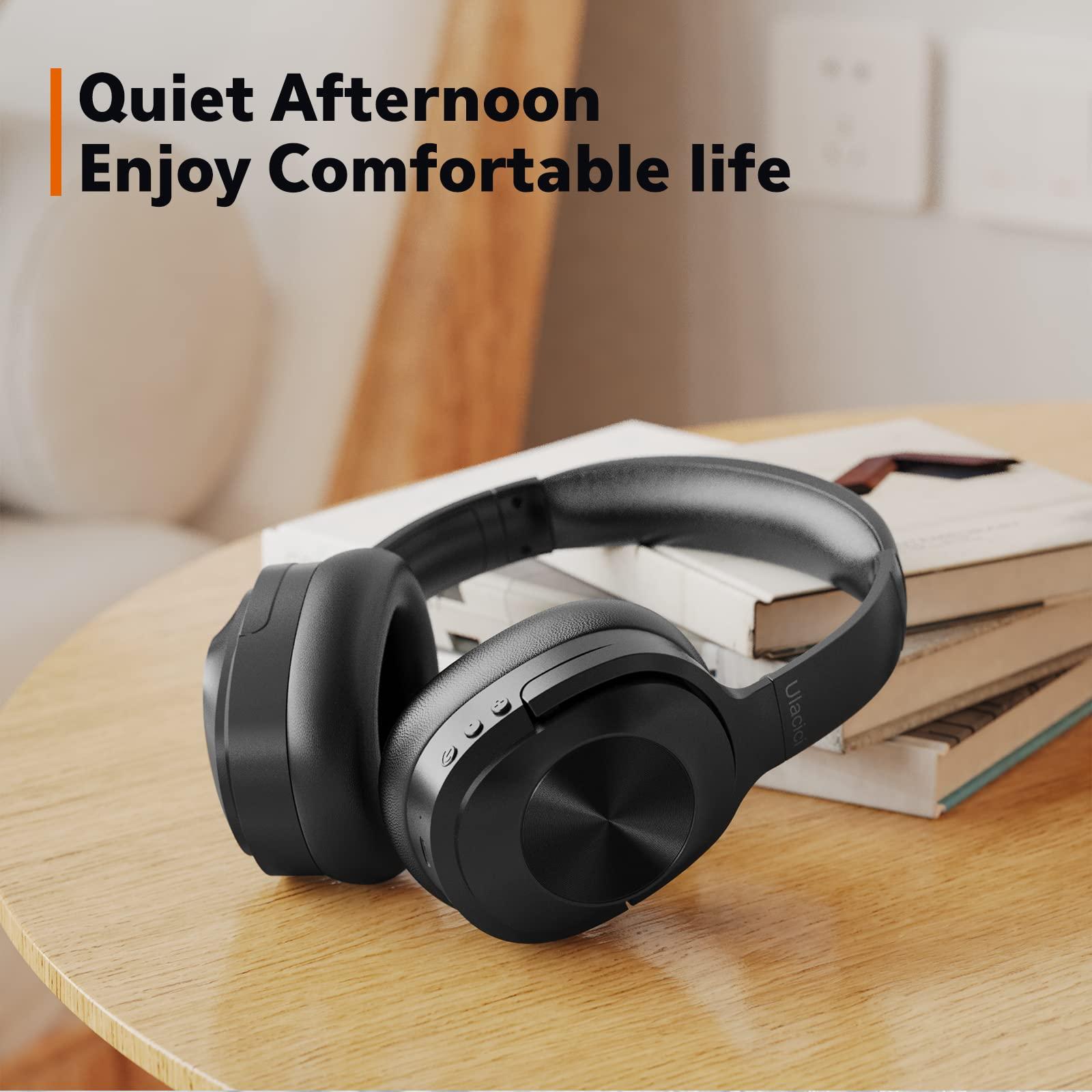 Ulacici Active Noise Cancelling Headphones,Wireless Bluetooth Headphones Built-in Mic 40 Hours Playtime Wireless Noise Cancelling Headphone 3D Low Bass Tone Fast Charge
