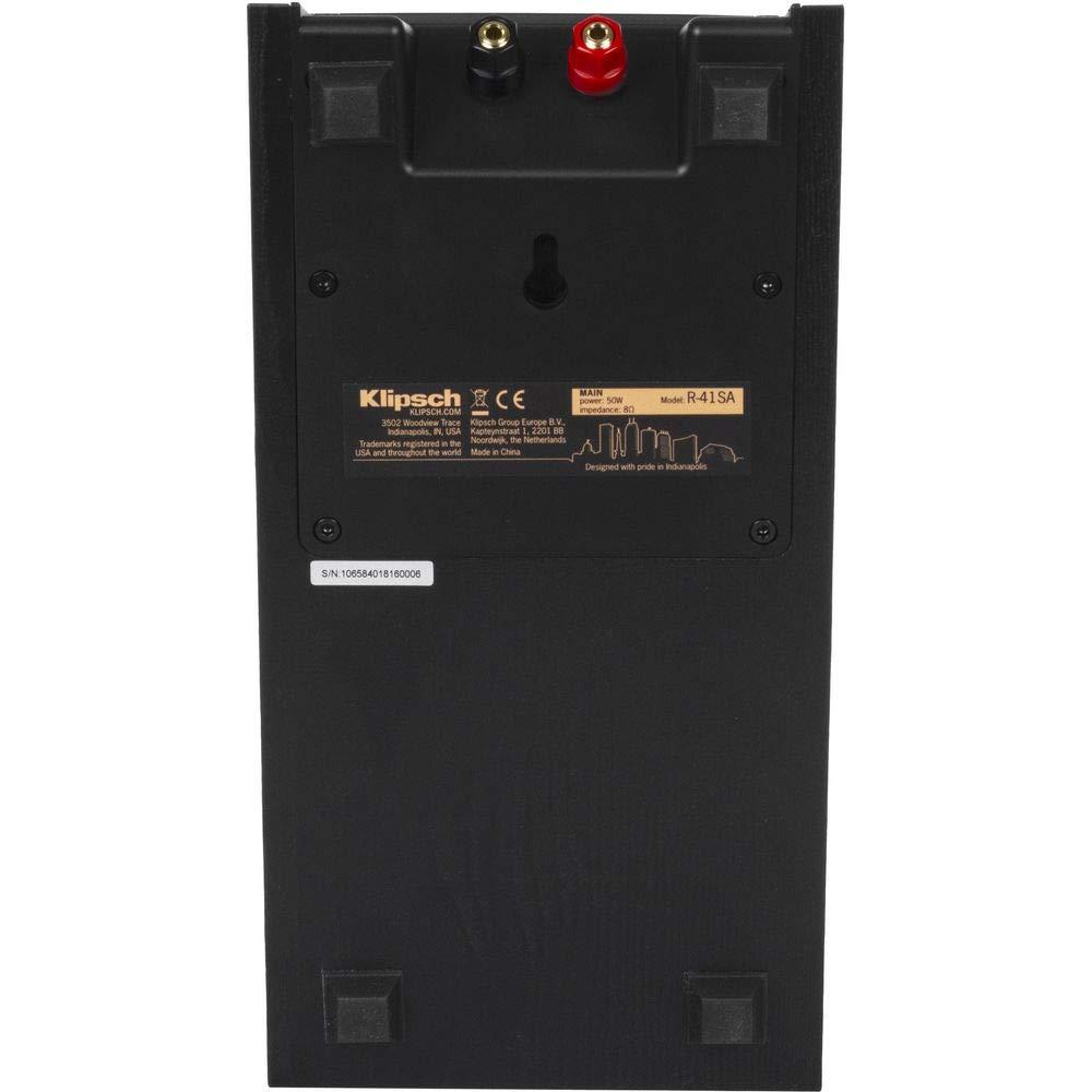 Klipsch Klipsch Reference R-41SA Dolby Atmos High-Performance, Horn-Loaded Elevation Surround Speaker Pair with 5 Pair Banana Plugs and 50 Foot 16 AWG Gauge Heavy Duty Speaker Wire Cable