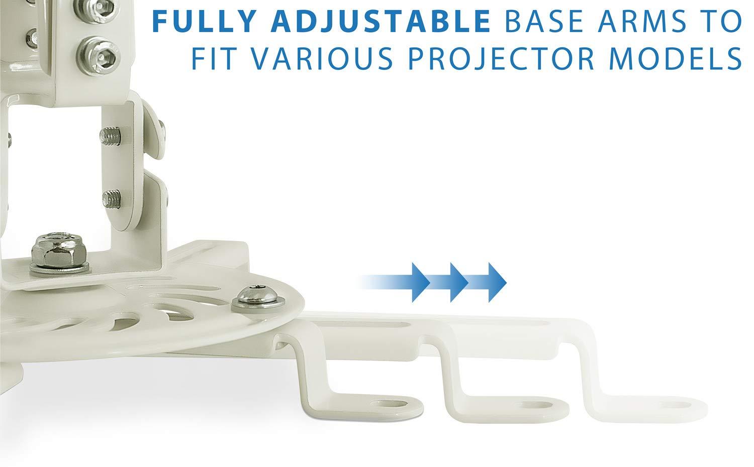 Mount-It! Mount-It! Ceiling Projector Mount | Full Motion and Height Adjustable from 14.5 - 21.5 Inches | Universal Bracket Fits Epson, Optoma, Benq, and Viewsonic Projectors | 30 Lbs Capacity (Medium)