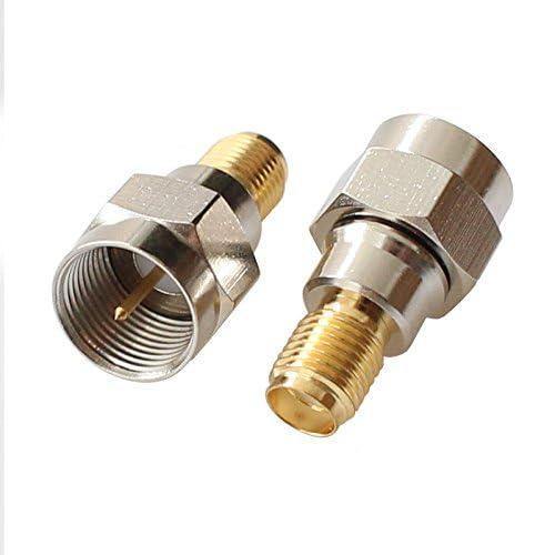 exgoofit exgoofit F Type to SMA Male Female Coax Connector Coaxial Adapter 2 Sets 6 Pcs