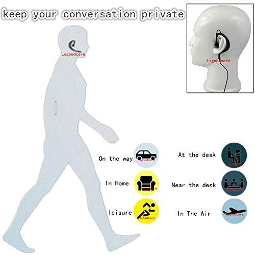 Lsgoodcare Lsgoodcare 2 Pin Advanced G Shape Earhook Police Earpiece Headset Earphone PTT and Mic Compatible for Motorola 2 Way Radio CP040 CP200 CP100 CLS1110 GP2000 VL50 Security Walkie Talkie,Pack of 5