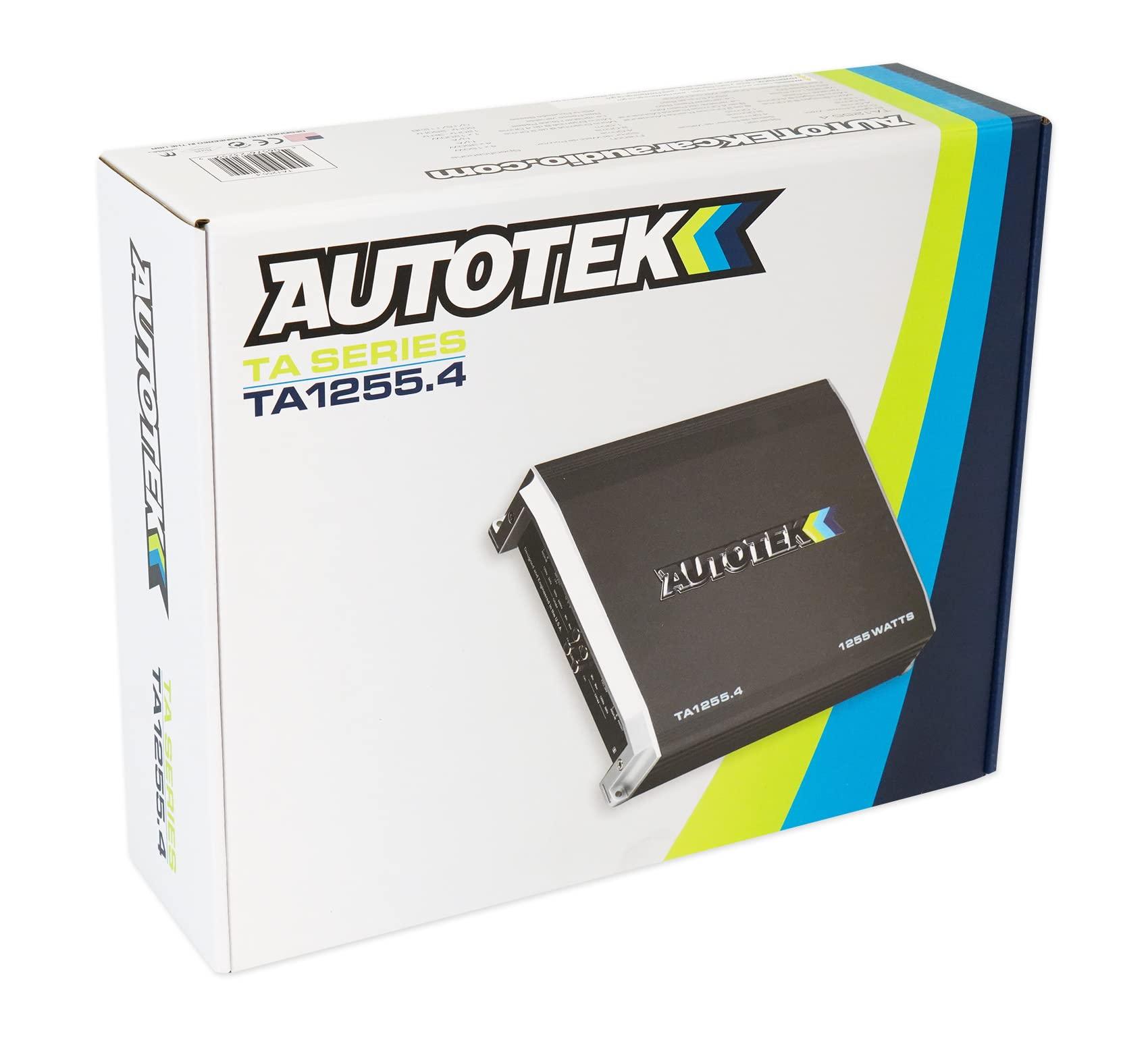 Autotek Autotek TA Series 1200-Watt Maximum Power Car Audio Amplifier 4-Channel Class AB Design with 10Hz-20kHz Frequency Range & 12dB Bass Enhancement - Model TA-1255.4
