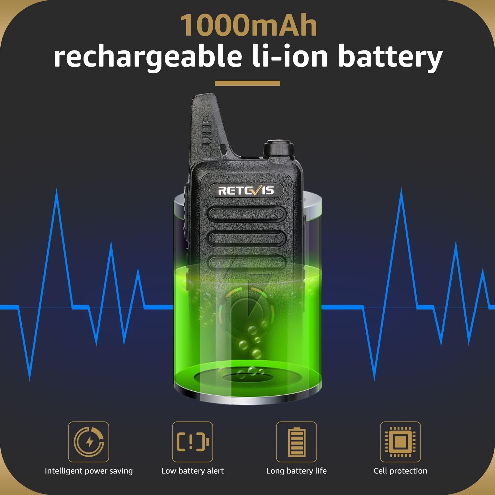 Retevis Retevis RT22S 2 Way Radios Rechargeable with Earpiece(6 Pack) and Rubber Ring