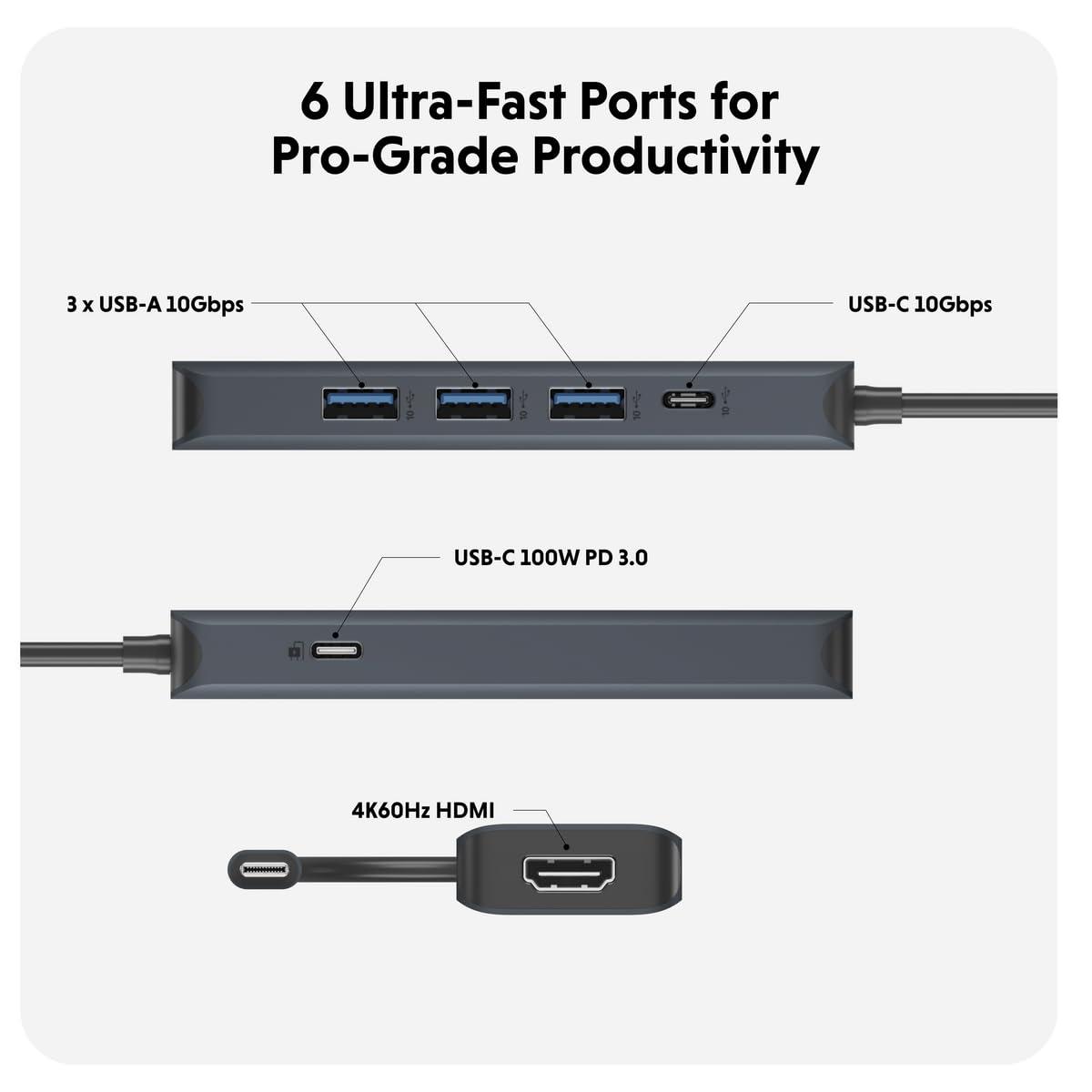 Hyper HyperDrive Next 6 Port USB-C Hub with 3X USB-A