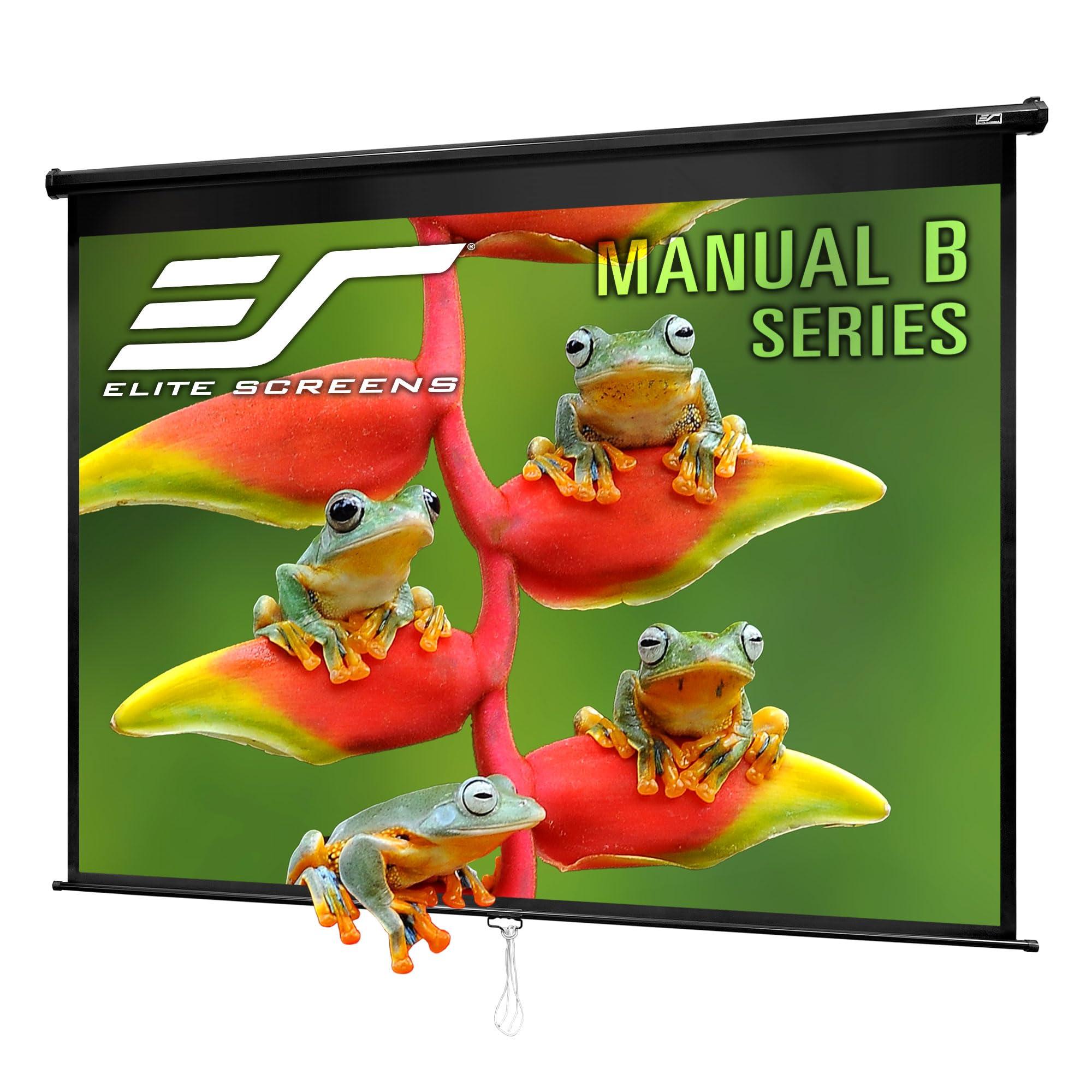 Elite Screens Elite Screens Manual B, 120-INCH 4:3, Manual Pull Down Projector Screen 4K / 8K Ultra HDR 3D Ready with Slow Retract Mechanism, 2-YEAR WARRANTY, M120V