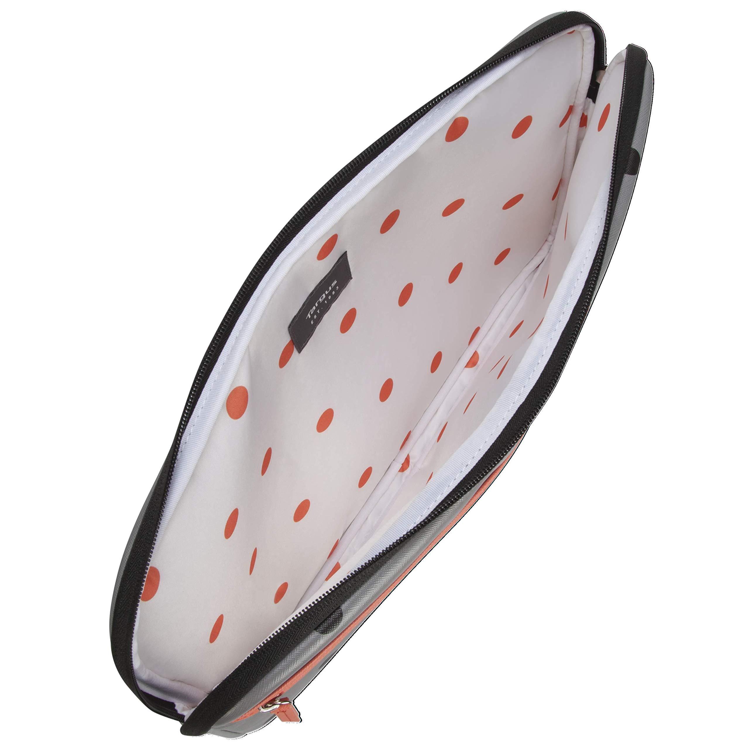 Targus Targus Arts Edition for 15.6-Inch Laptop Protective Sleeve - Polka Dot, Gray/Salmon (TSS999GL)