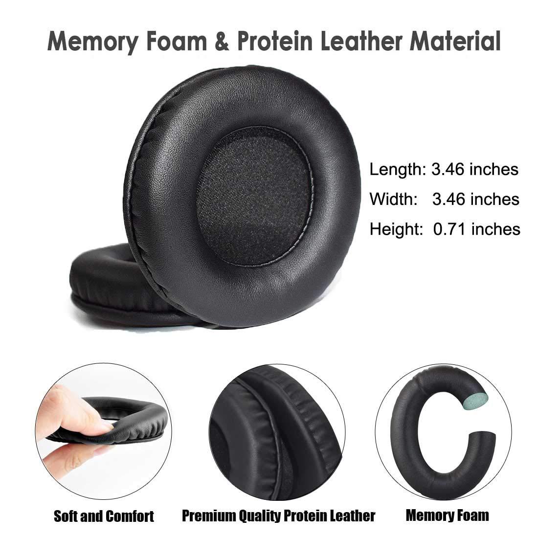 Lektuen Skullcandy Replacement Ear Pads Hesh 2 Replacement Ear Pads Ear Cushions Ear Cups Ear Cover Earpad Repair Parts for Skullcandy Hesh2.0 Bluetooth Wireless Headphones (Black)