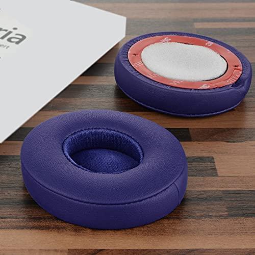 GEEKRIA Geekria QuickFit Replacement Ear Pads for Beats Solo 3 (A1796), Solo 3.0 Wireless On-Ear Headphones Ear Cushions, Headset Earpads, Ear Cups Cover Repair Parts (Pop Indigo)