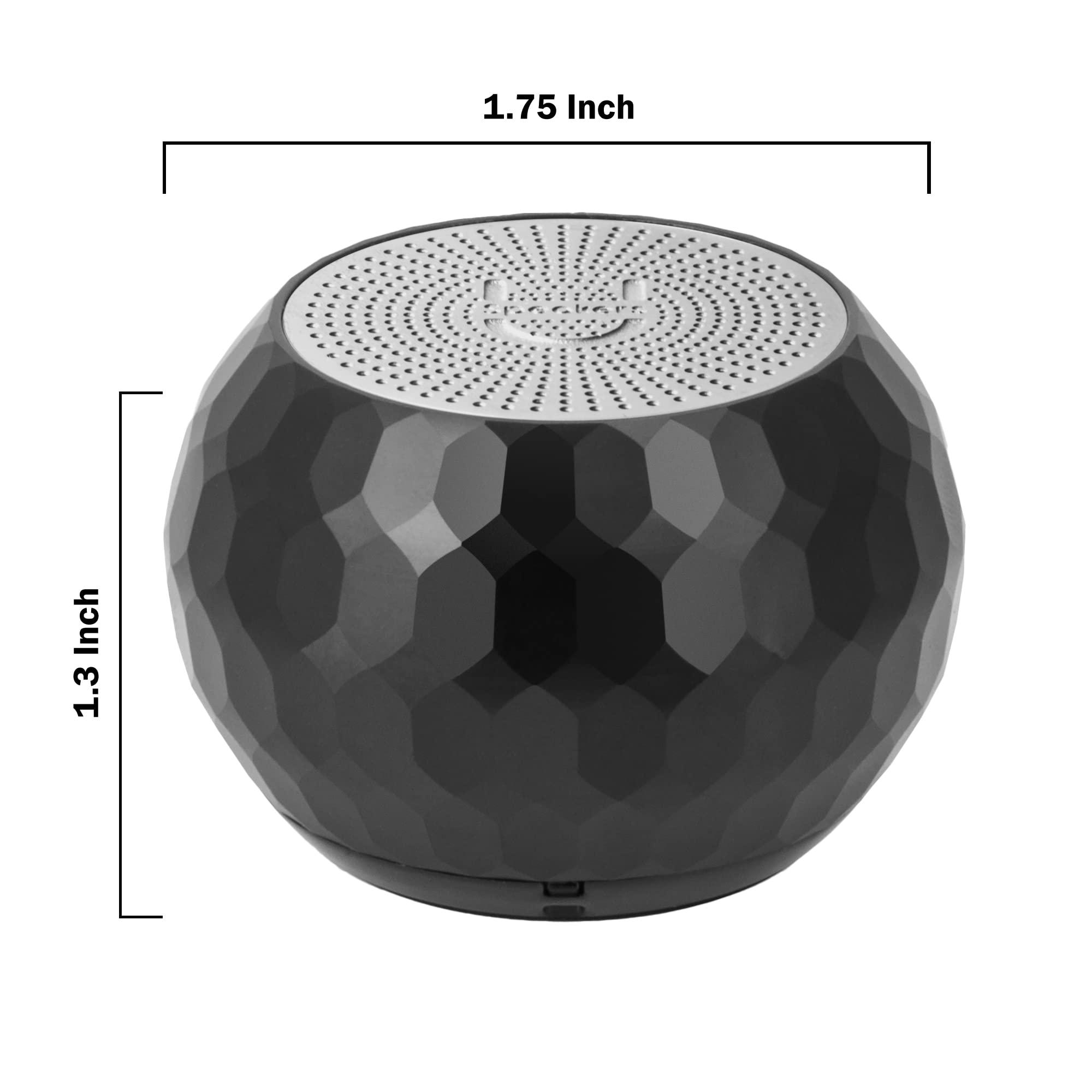 Fashionit Fashionit U Speakers Mini Bluetooth Computer Speaker 2-Pack Bundle with Matching Speaker, Built-in Mic & Selfie Remote Control, for Workspace, Desktop, Laptop, Mobile, Tablet, PC - Glam Black