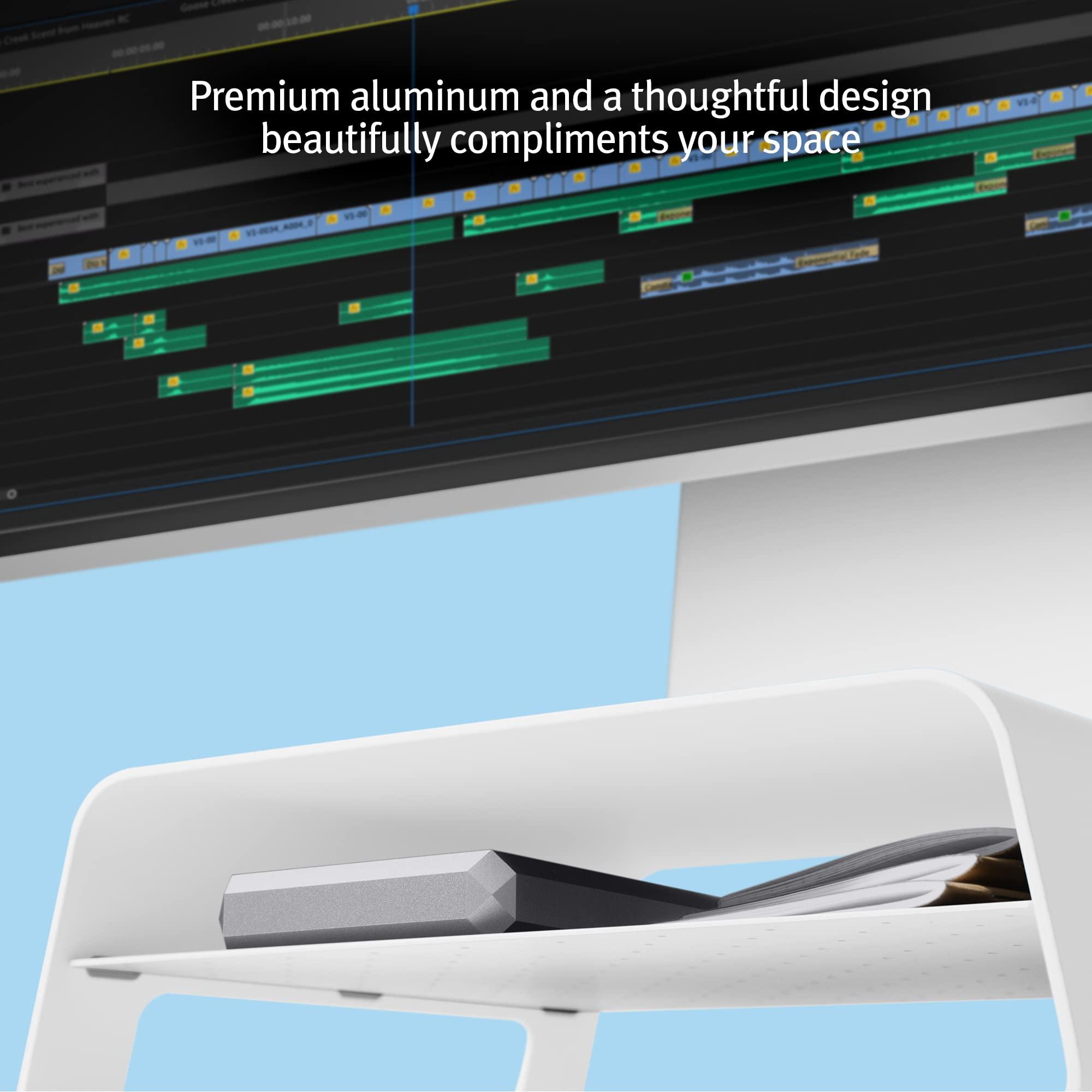 Twelve South Twelve South Curve Riser Monitor Stand | Ergonomic Desktop Stand with Storage Shelf for iMac and Displays, Matte White