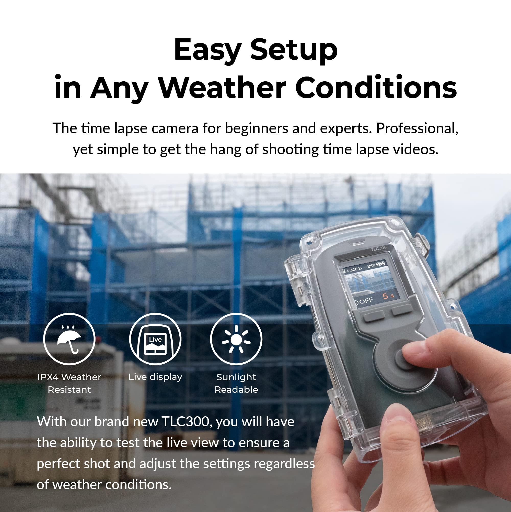 Brinno Brinno Time Lapse Camera BCC300-M - Outdoor Construction Jobsite, Plant, Weather Timelapse Camera - LCD Screen, Extended Battery Life, IPX4 Water-Resistant, Wall Mount