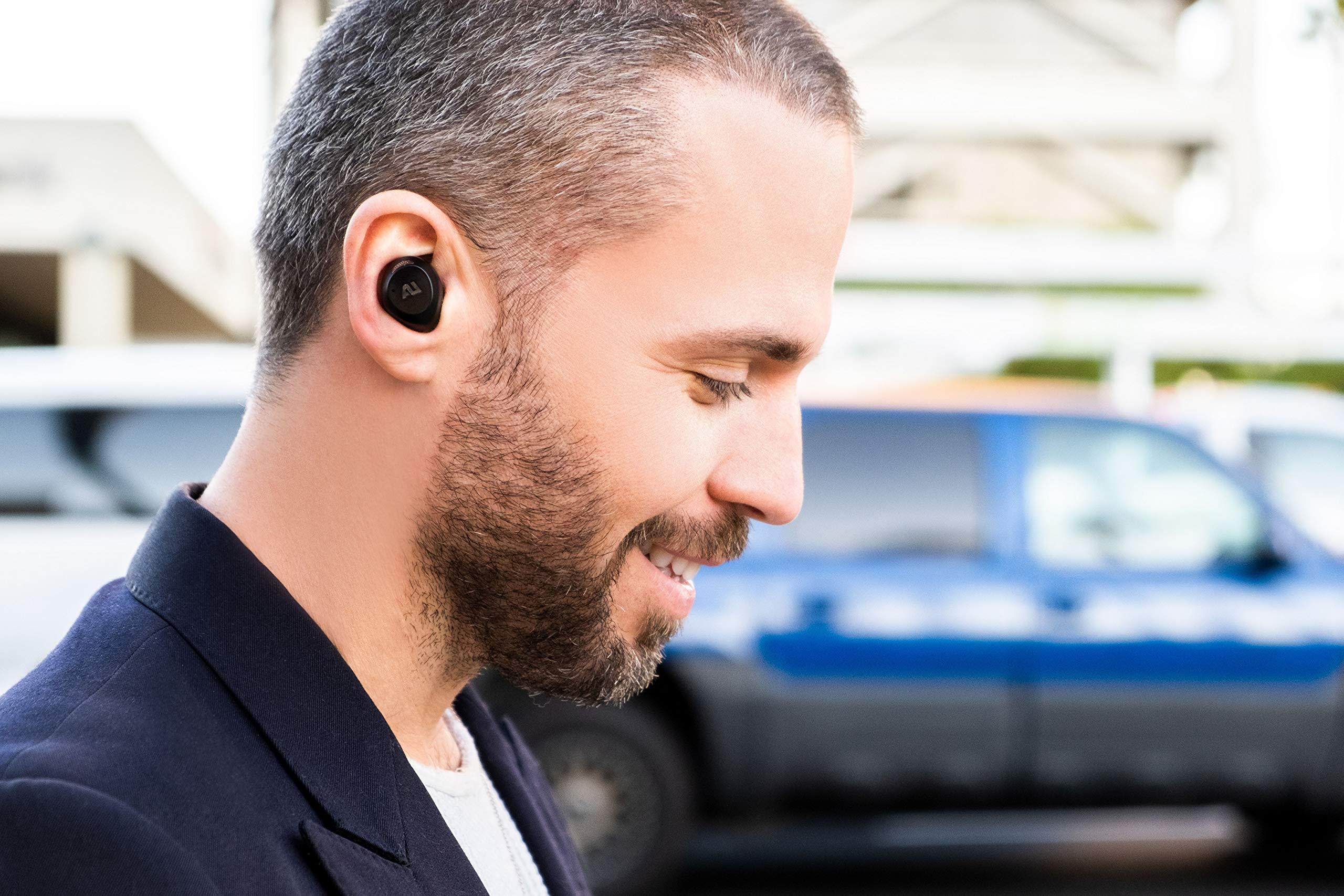 ausounds ausounds AU-Stream Hybrid Bluetooth True Wireless Hybrid Active Noise Cancelling Earbuds with Touch Controls, Wireless Charging Case, and Premium Dynamic Drivers, Gray