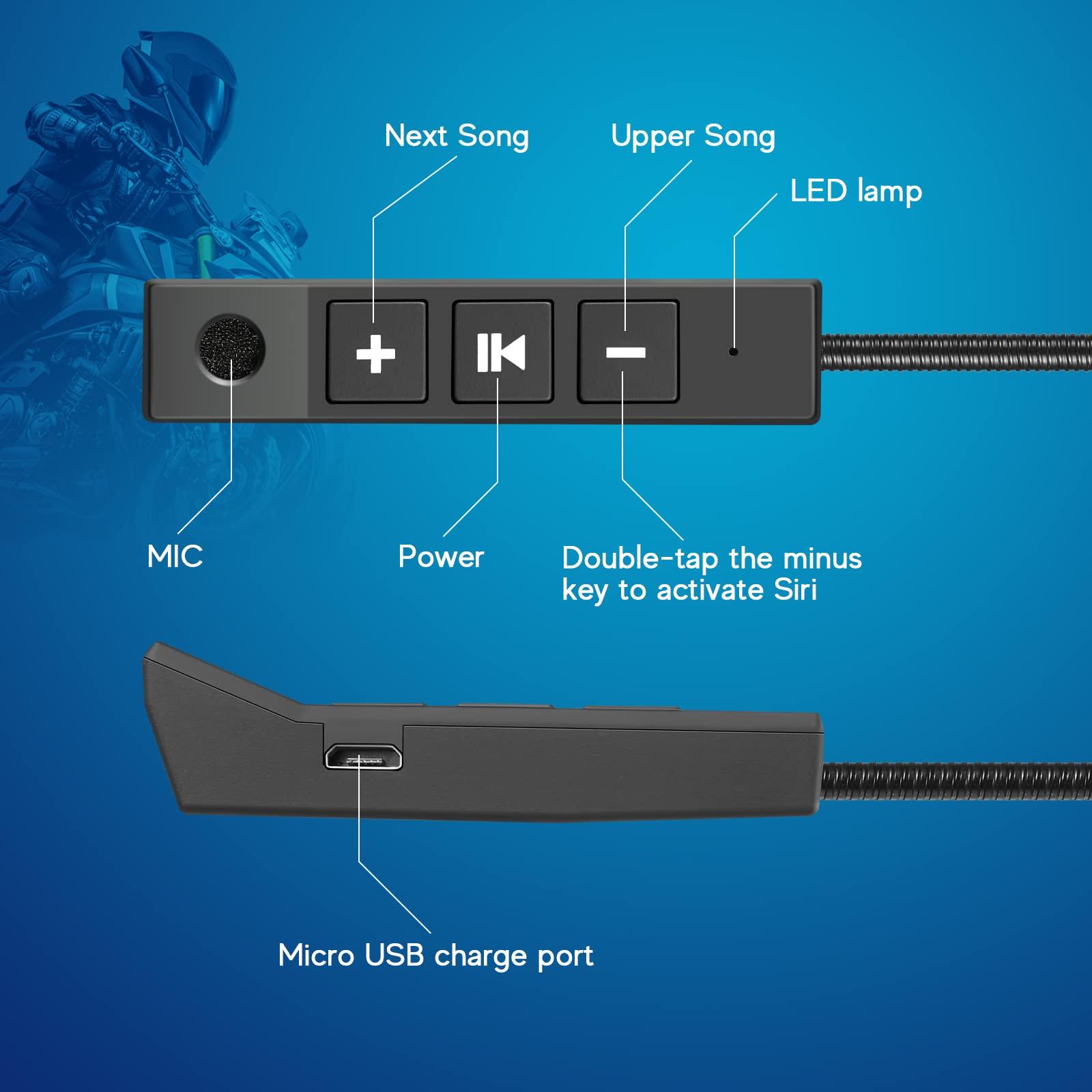 MAXTO MAXTO Motorcycle Helmet Bluetooth Headset Outdoor Hands-Free Speaker Bluetooth 5.3 EDR Wireless Motorcycle Headset Automatic anwser High Sound Quality Headphone