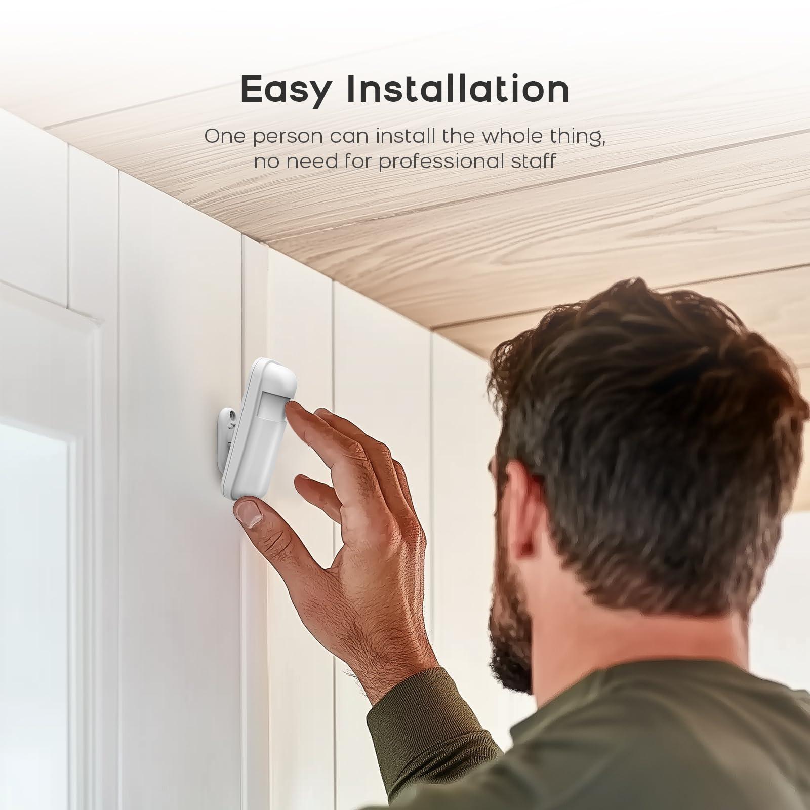 Clouree Touch Screen Alarm System for Whole House Security, WiFi Wireless Home Alarm 20 Piece Kit with Siren, PIR Motion Sensor, Remote Controls, Window/Door Sensor,Support SMS Push