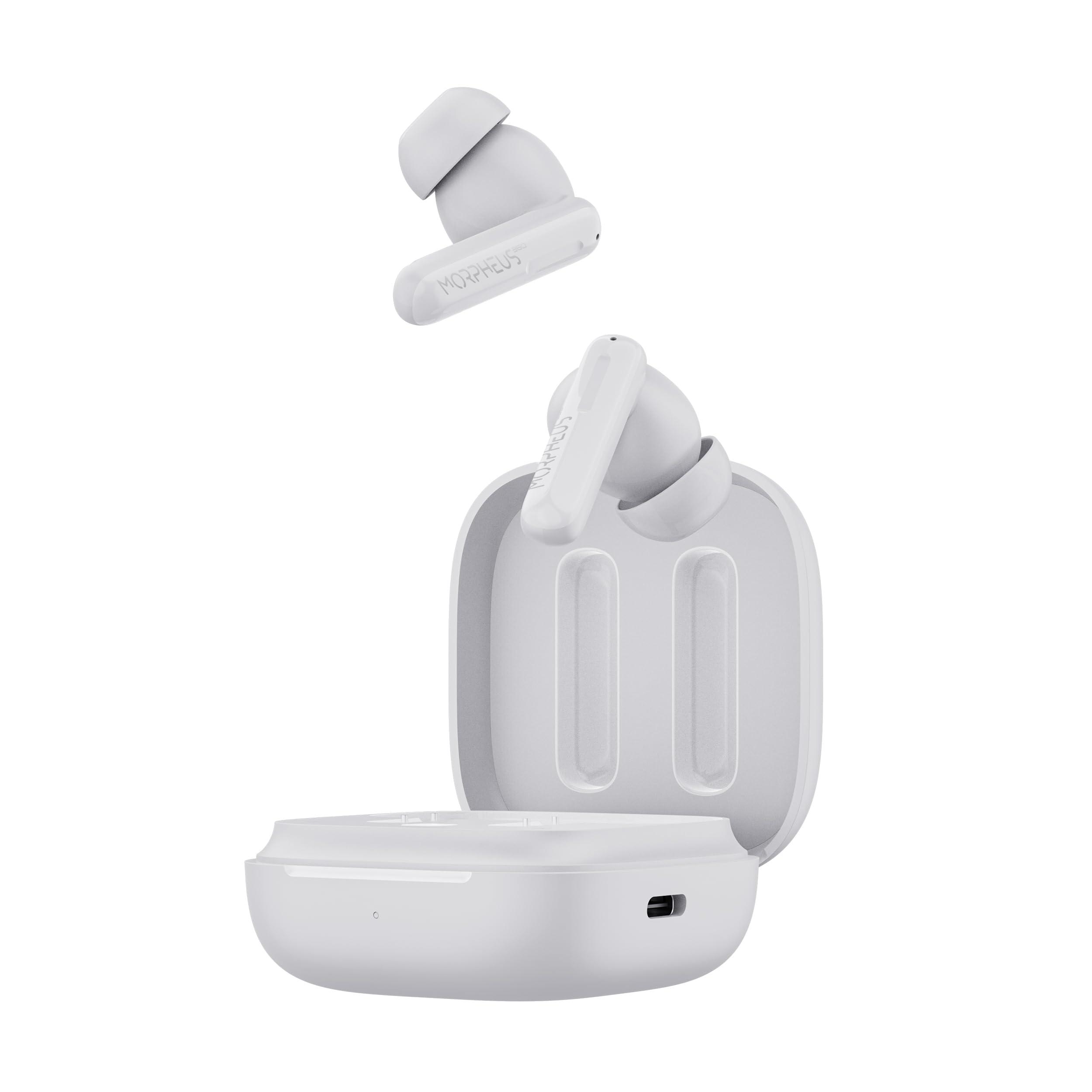 Morpheus 360 Nemesis ANC Wireless Noise Cancelling Headphones TW2750W, in Ear Blueooth Earphones, Pure White