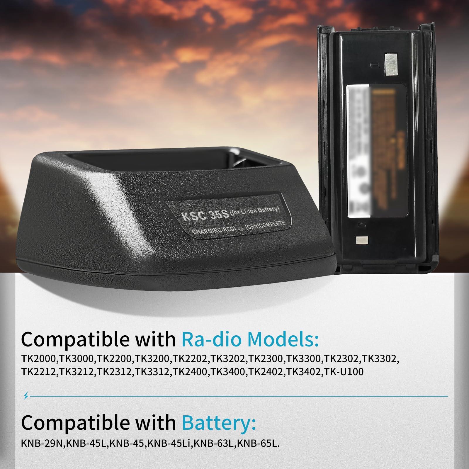 Kokorasa for Kenwood KNB-45L KSC-35S Rapid Charger fit for TK-3000 TK-3400 TK-2402V TK-2200 TK-2200L TK-2206 TK-2202 TK-2207 TK-2207G TK-3200 TK-3200L TH-K20 TH-K20A TK-2000 Charger KNB-63L KNB-65L (1)