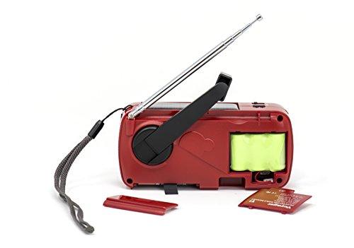 Kaito Kaito V1 Voyager Solar/Dynamo AM/FM/SW Emergency Radio with Cell Phone Charger and 3-LED Flashlight, Red