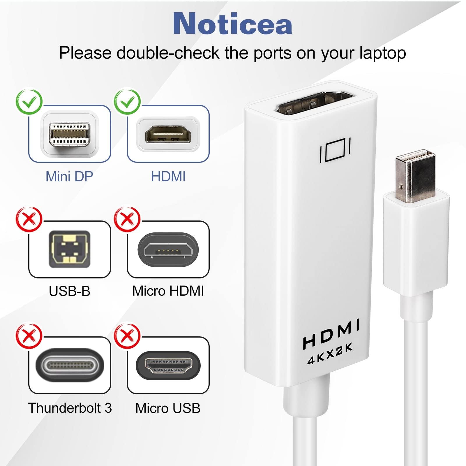 UrbanX Mini DisplayPort to HDMI Adapter for Lenovo X230 Mini DP to HDMI Adapter Compatible with MacBook Air/Pro, Microsoft Surface Pro/Dock, Projector and More 1-Pack