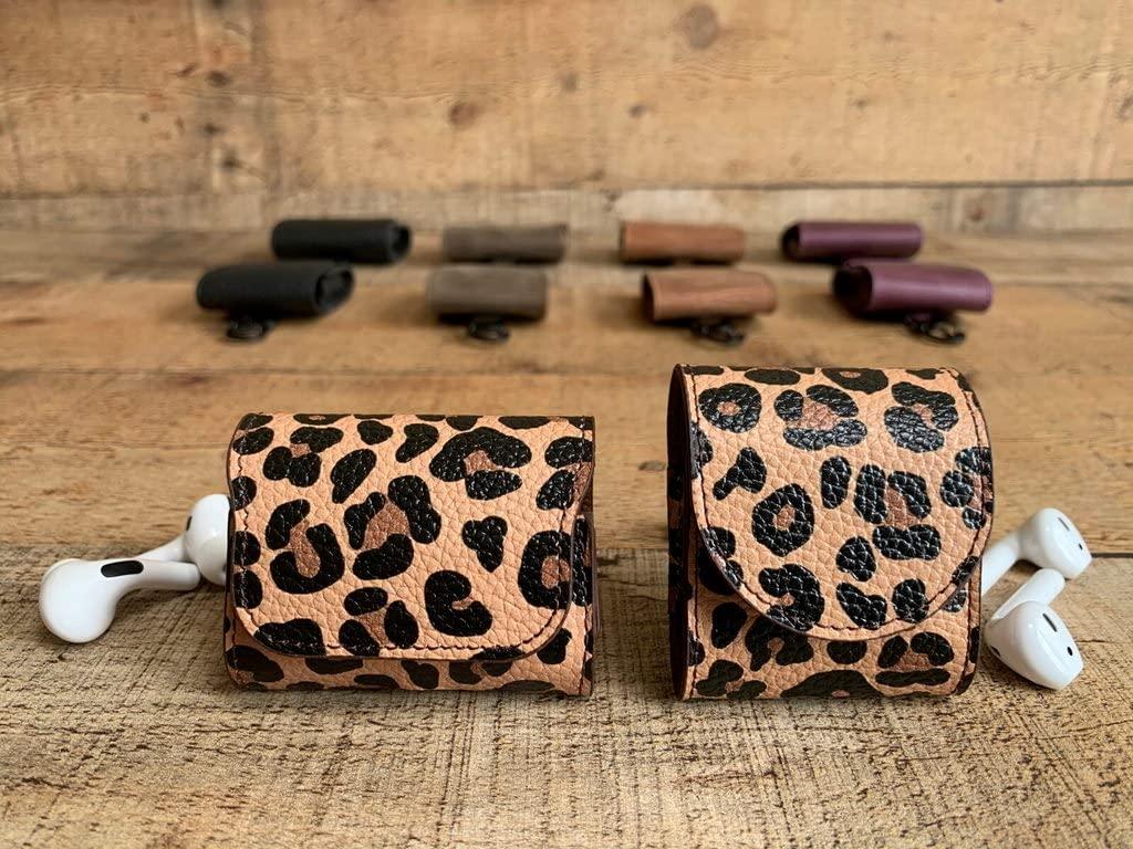 HARDISTON HARDISTON Genuine Leather Handmade Apple AirPods Pro - Soft Case with Keychain Clip - Support Wireless Chargers - Compatible with AirPods Pro (Leopard)