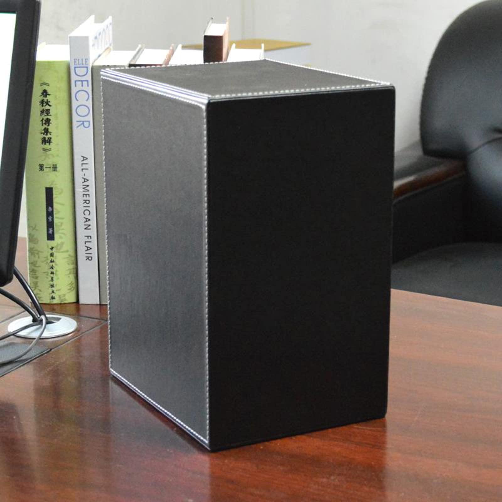 DCFV Creative Leather CD Storage Box, Two Drawer-Style DVD Disc Finishing Cabinets, High-end Desktop Storage Box for Storing and Organizing Media Frame